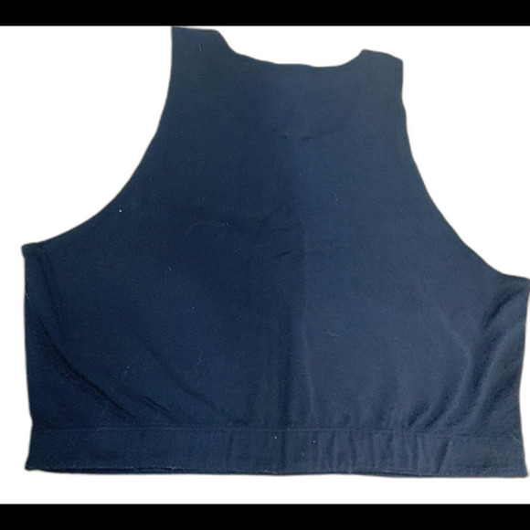 REI Co-op Athletic Crop Top Sports Bra Black Made In Vietnam Black Large Women’s - Picture 3 of 3